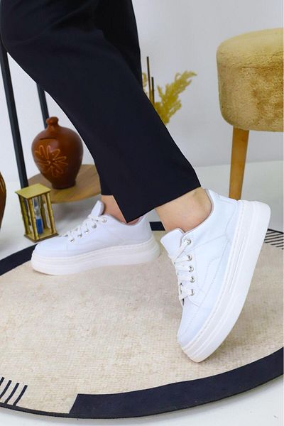 Weynes Women's Plain White Daily Orthopedic Flat Sole Sneaker Wsb4088
