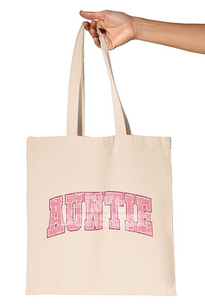 giftkonsept Aunt Minimalist Simple Still Aunt Printed Gift Organic Raw Cloth Bag