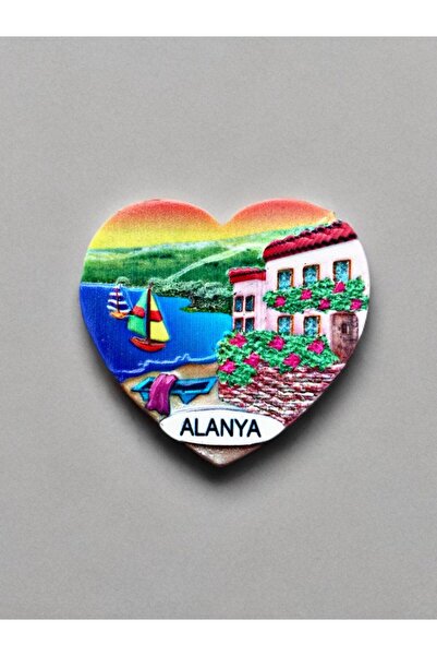 Mundy ALANYA Temalı Kabartma Polyester Magnet. 7cm x 7cm.