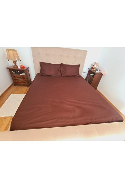 ARIALE Damask Satin Bed Linen for 2 Persons, ARIALE, 3 Pieces, Brown