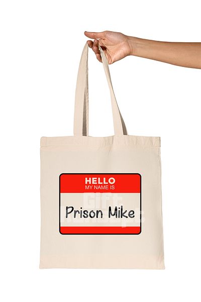 giftkonsept Prison Mike Michael Scott Printed the Office Organic Raw Cloth Bag
