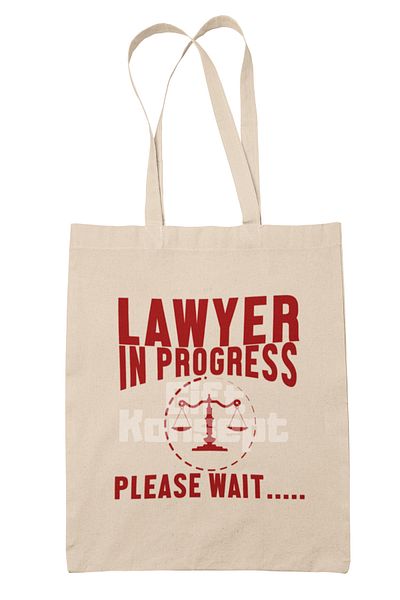 giftkonsept Lawyer in Progress Placement Wait Printed Lawyer Student Printed Gift Organic Raw Cloth Bag