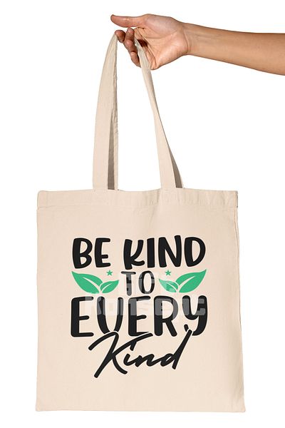 giftkonsept Be Kind Go Vegan Printed Gift Organic Raw Cloth Bag