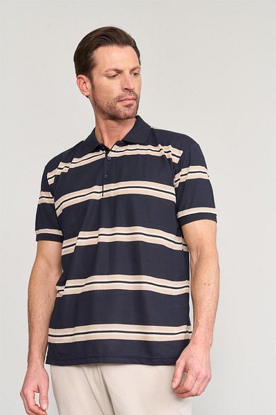 Çetinkaya Chester Polo 3899 Men's Polo Neck 30/1 Single Jersey T-Shirt Navy Blue