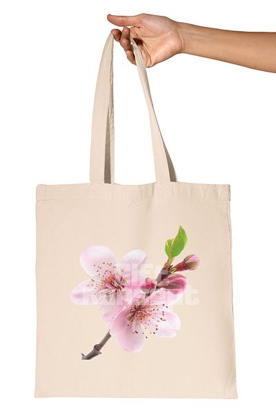 giftkonsept Pink Flowers Printed Gift Organic Raw Cloth Bag