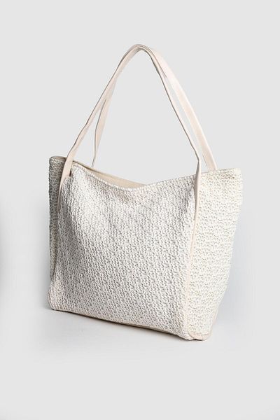 La La'Graccio Paris Lagraccio Paris Women's Aceo Straw-Knitted Oversized Shoulder Bag Knitted Cream