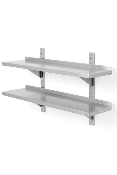 HENDI Raft suspendat reglabil cu două console, oțel inoxidabil, dublu, 100x40 cm - 816592
