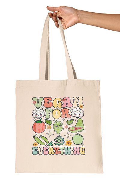 giftkonsept Vegan for Everything Printed Gift Organic Raw Cloth Bag