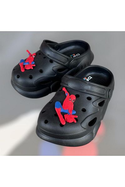 AkınalBella Boy's Spiderman Sticker Soft Sole Closed Front Slippers Sandals