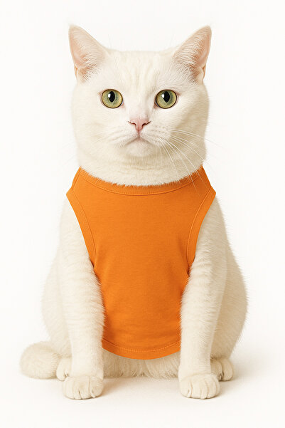 Buddy Store Cat Outfit Clothes Singlet - Finding Printed Orange Singlet - Size L