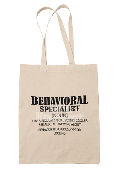 giftkonsept Behavioral Specialist Printed Behavior Specialist Printed Gift Organic Raw Cloth Bag