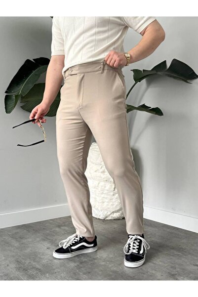 KHAYN ERKEK SLİM FİT İTALYAN KESİM KEMERLİ NORMAL BEL KUMAŞ PANTALON KHKP2048