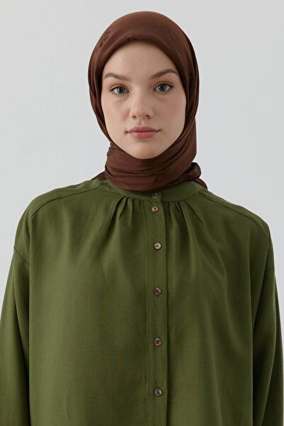 Tuğba Buket Jakar Naturel Eşarp - Acı Kahve