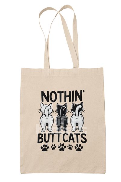 giftkonsept Cat Funny Humorous Cat Lover Cat Owner Cute Printed Gift Organic Raw Cloth Bag