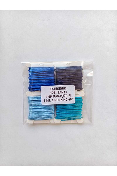 Eskişehir hobi sanat 1 Mm 3 μέτρα 4 Χρώμα Σχοινί αλεξίπτωτου (ΣΥΝΟΛΟ 12 ΜΕΤΡΑ) Μακραμέ Βραχιόλι Κολιέ Κοσμήματα Σχέδιο Πλεξούδα Μαλλιών Σχοινί