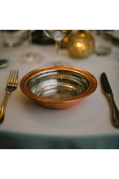Zinnun Copper Less Soup, Food, Dessert Bowl, (15 cm) Set of 2