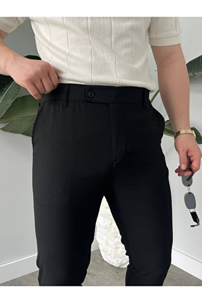 KHAYN ERKEK SLİM FİT İTALYAN KESİM KEMERLİ NORMAL BEL KUMAŞ PANTALON KHKP2048
