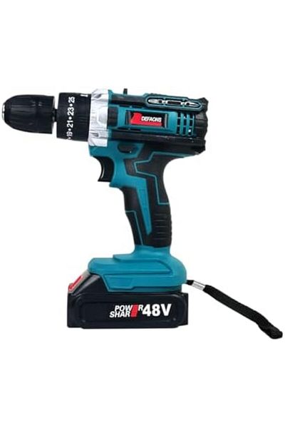 DEFAONS 48V Cordless Drill Kit, 700W, 32Nm Torque, 10mm Chuck, 2 Batteries, Variable Speed Tool