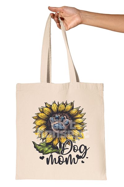 giftkonsept Dog Mom Figured Dog Mom Dog Lover Printed Gift Organic Raw Cloth Bag