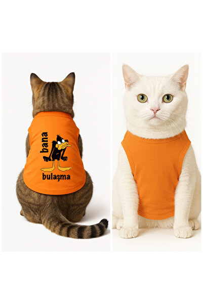 Buddy Store Cat Outfit Clothes Singlet - Finding Printed Orange Singlet - Size L