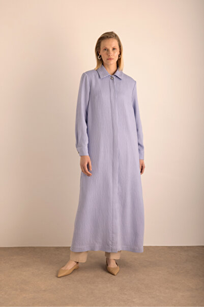 Aker Kumaşı Çizgi Dokulu Viscon Pardösü