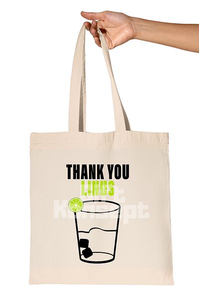 giftkonsept Thank You Linus Printed How I Meet Your Mother Organic Raw Cloth Bag