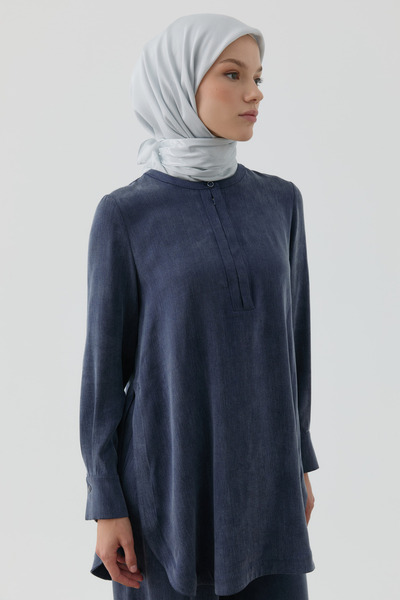 Tuğba Nevgül Kenar Detaylı Naturel Eşarp - Gümüş