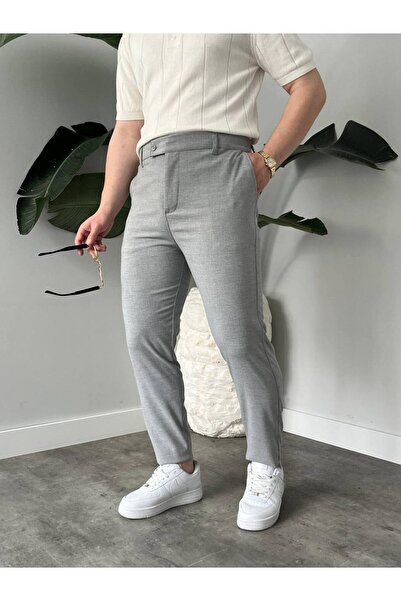 KHAYN ERKEK SLİM FİT İTALYAN KESİM KEMERLİ NORMAL BEL KUMAŞ PANTALON KHKP2048