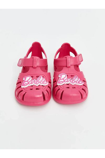 LC Waikiki Steps Fuchsia Barbi Printed Baby Girl Beach Sandals