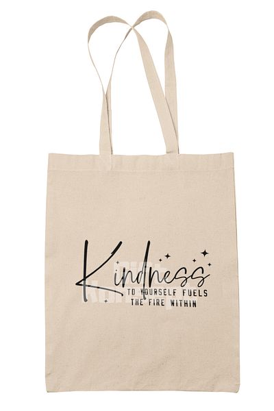 giftkonsept Fuels Kindness to Yourself Written Self Kindness Printed Gift Organic Raw Cloth Bag