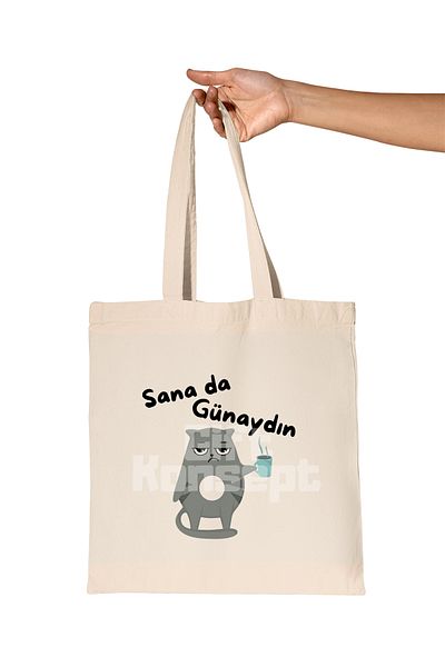 giftkonsept Good Morning Printed Gift Organic Raw Cloth Bag