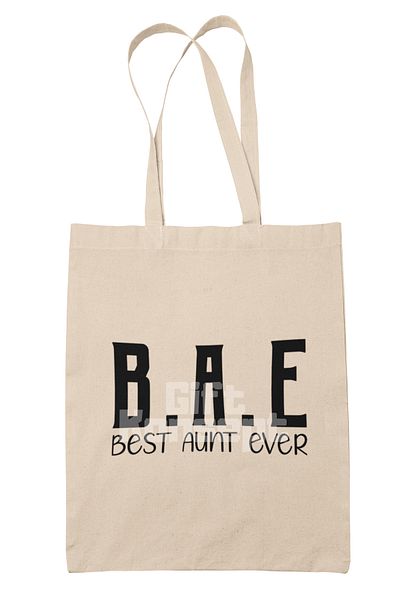 giftkonsept Best Aunt Ever Best Aunt Ever Printed Gift Organic Raw Cloth Bag