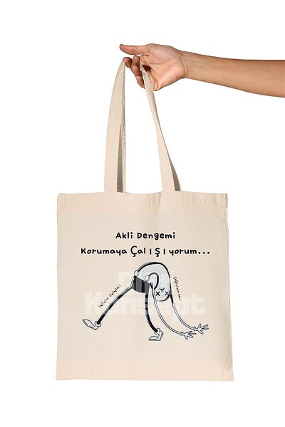 giftkonsept I'M Trying to Maintain My Mindfulness-I'M Fine Printed Gift Organic Raw Cloth Bag