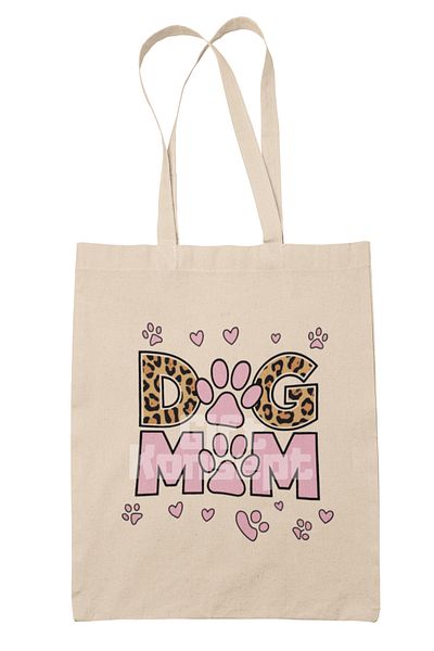 giftkonsept Dog Mom Patterned Dog Mom Dog Lover Stylish Printed Gift Organic Raw Cloth Bag