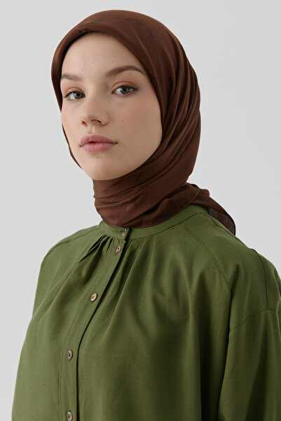 Tuğba Buket Jakar Naturel Eşarp - Acı Kahve