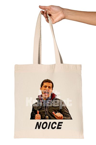 giftkonsept Jake Peralta Noice Printed Brooklyn 99 Organic Raw Cloth Bag