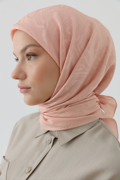 Tuğba Dalgalı Nida Naturel Eşarp - Somon