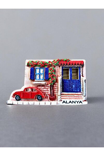 Mundy ALANYA Temalı Kabartma Polyester Magnet. 9cm x 5,5 cm.