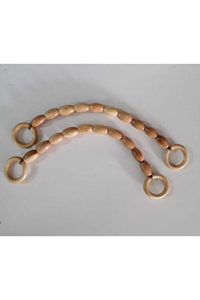 CraftMaxi ahşap boncuklu çanta sapı çift