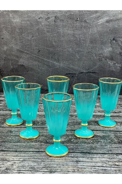 YzHome Set of 6 Glass Flutes Colored Coffee Side Glasses Water Glass 75ml