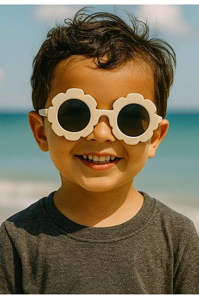 Lexi Bella Cute Children's Sunglasses Beige Daisy Frame Uv 400 Protection Ce Certificated Kids Sunglasses Unisex