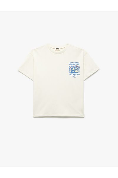 Koton Cotton Printed Short Sleeve Crew Neck T-Shirt