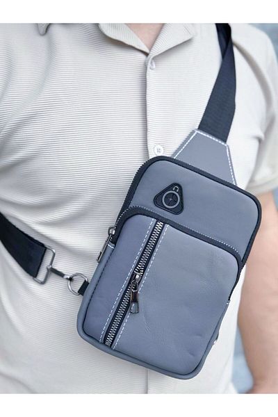 h&c bag butik Cross Chest and Backpack Bodybag Functional Leather Fabric Shoulder Bag with Headphone Outlet