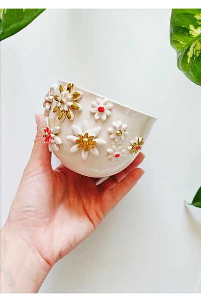 WEBBMODA Handmade Design Flower Mug