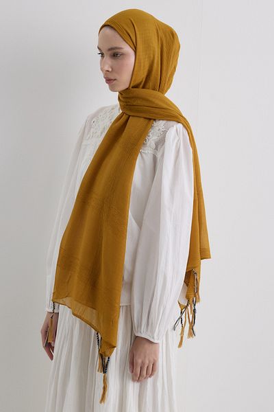 SOFT AKSESUAR Brice Tassled Cotton Shal