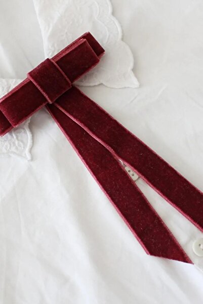 Limelia Carine Kurdele Broş Kadın Yaka Aksesuarı Bordo