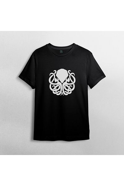 Pixxa Call of Cthulhu Lovecraft Unisex 100% Cotton Crew Neck T-Shirt Model 3