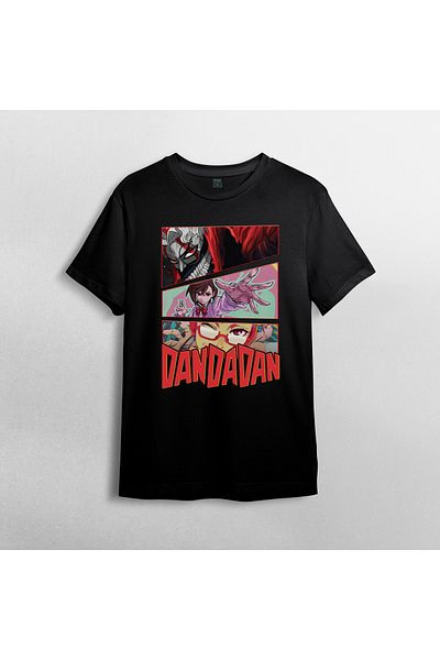 Pixxa Dandadan Unisex 100% Cotton Crew Neck T-Shirt Model 1