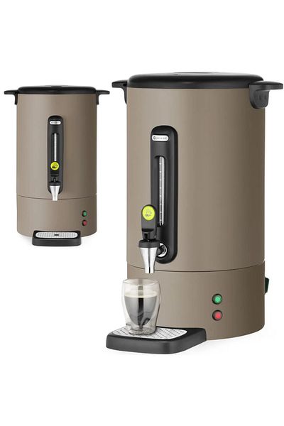 HENDI Zaparzacz do kawy z kranem ociekaczem 14 l 1750 W - taupe