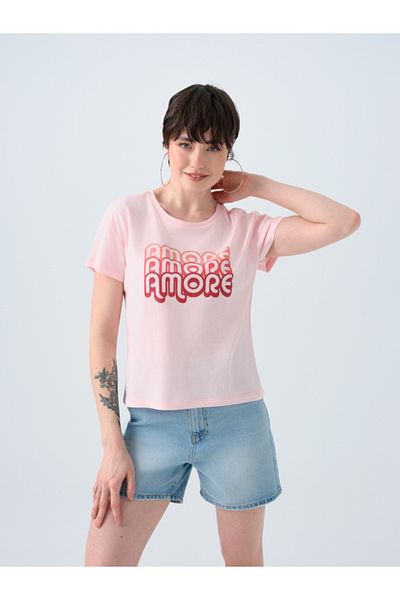 Loft Tricou de damă cu croiala normală Lf2038918 ROZ DESCHIS